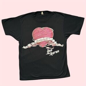 Vintage 80s Screen Stars Lee Aaron Bodyrock Single Stitch Band Tee Black Large